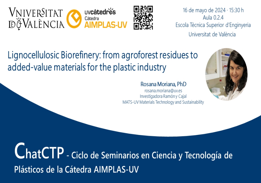 La Cátedra AIMPLAS-UV inaugura sus ChatCTP con un Seminario sobre biorrefinería de agro-residuos para la industria del plástico